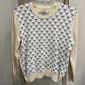 Tory Sport ivory logo sweater, size small